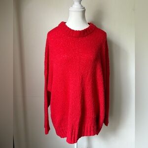 Aerie Vibrant Red Crew Neck Sweater